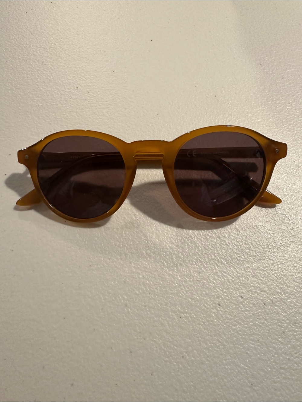J. Crew Men's Round Amber Sunglasses with Dark Lenses NWOT never worn.